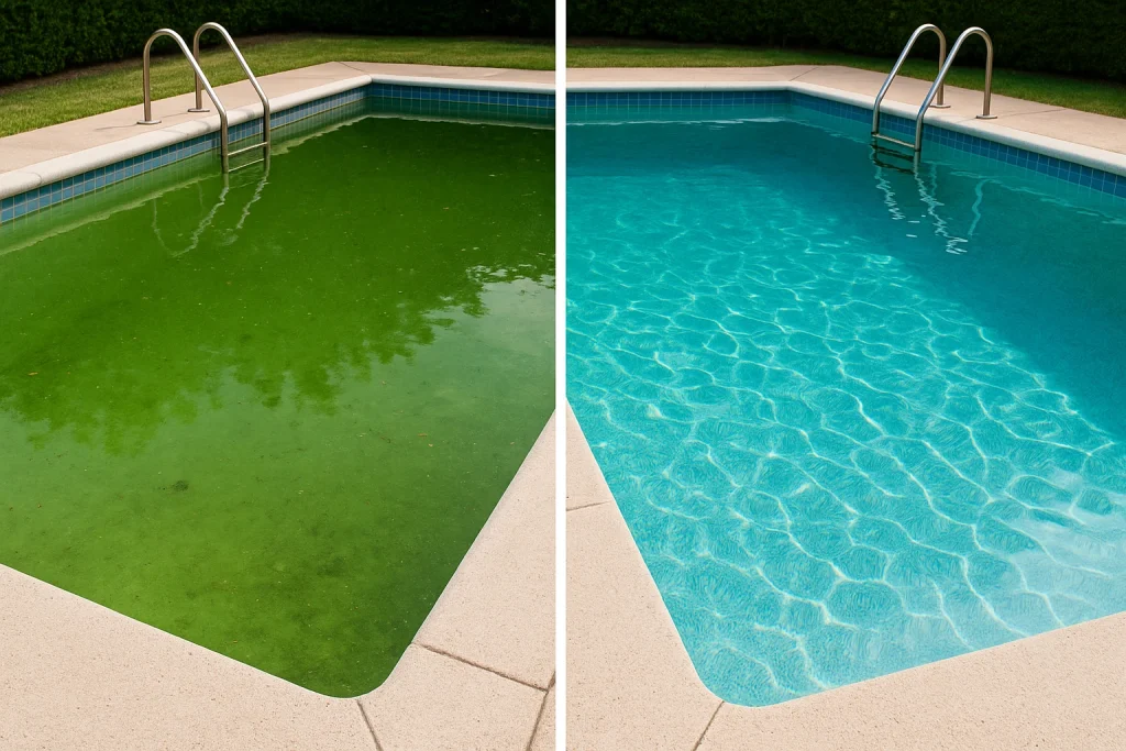 Cómo limpiar una piscina verde