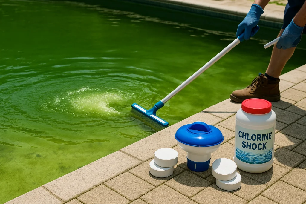 Cómo limpiar una piscina verde